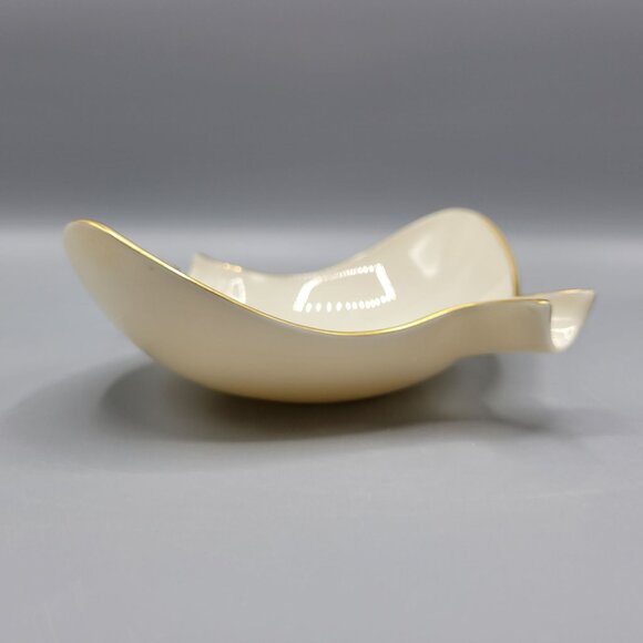 Vintage Lenox Ivory Porcelain Bowl Ash Tray Trinket Dish Gold Trim - Picture 3 of 12